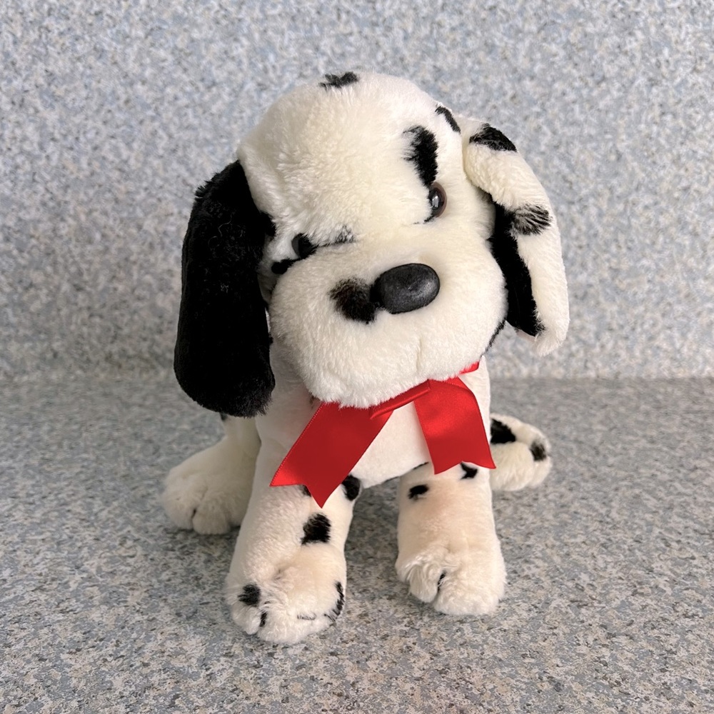 Commonwealth Toys Dalmatian Puppy Dog Red Ribbon 9" Plush Stuffed Animal